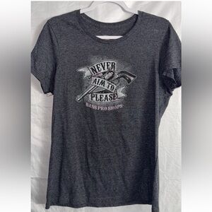Bass Pro Shops Charcoal Graphic Tee never aim to please women’s xlarge